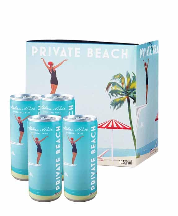 Private Beach Sparkling Rosé (4 cans x 200ml each) NV