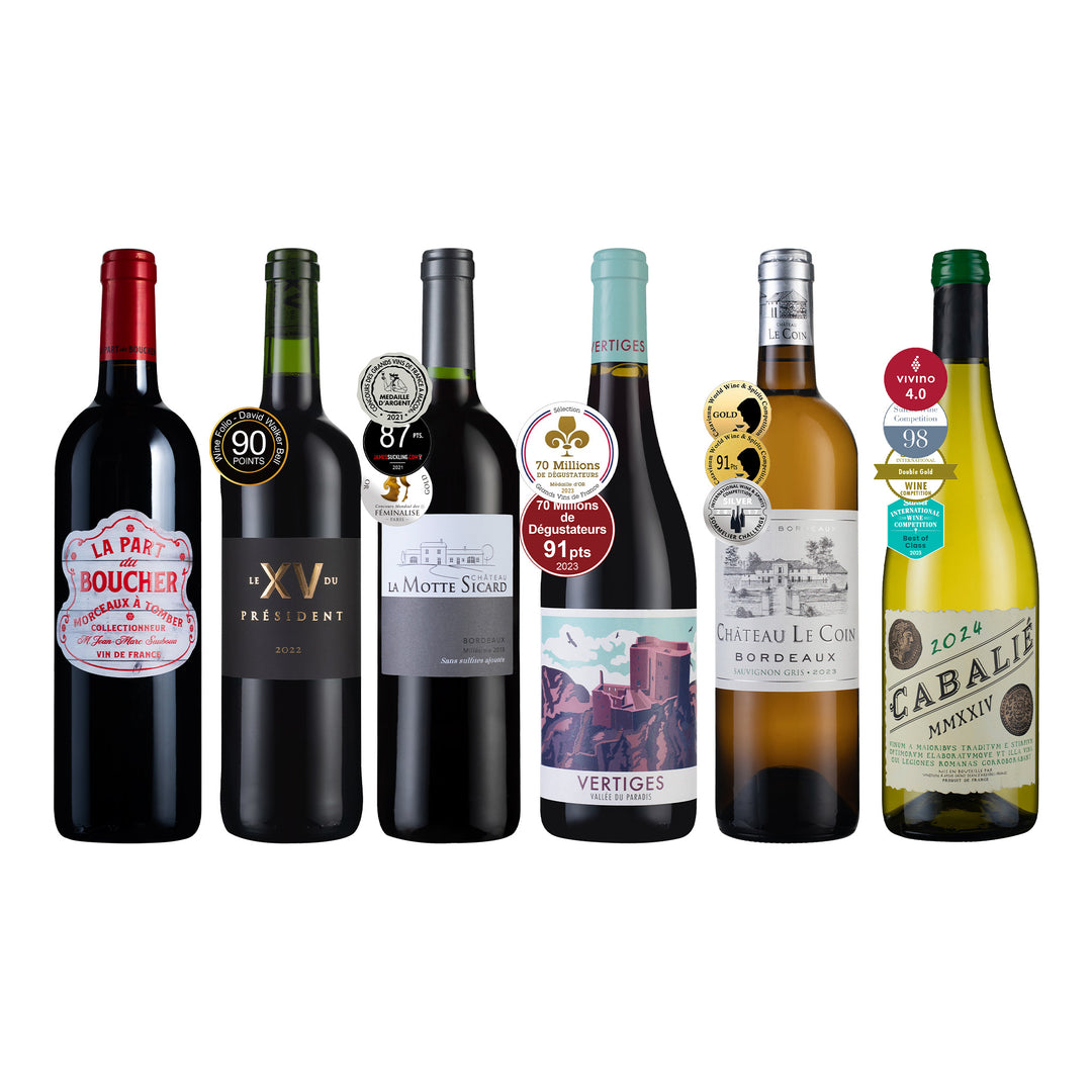 高分認證法國紅白酒組6瓶【$4,088 + 🅟100 樂事金】