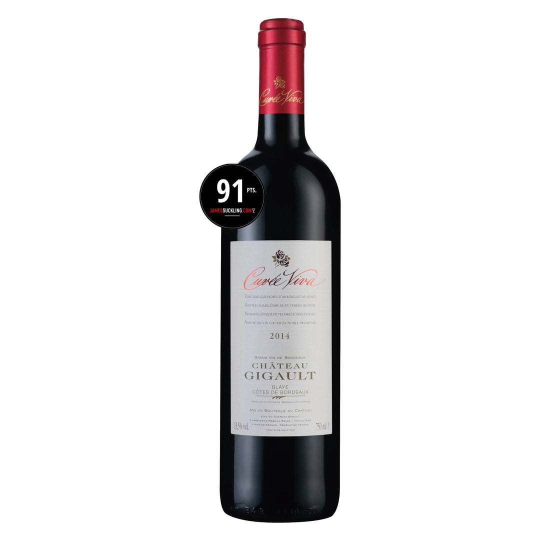 【七月品牌日贈酒2】JS 91高分波爾多紅酒Château Gigault Cuvée Viva 2014乙瓶 (市值$1,899)