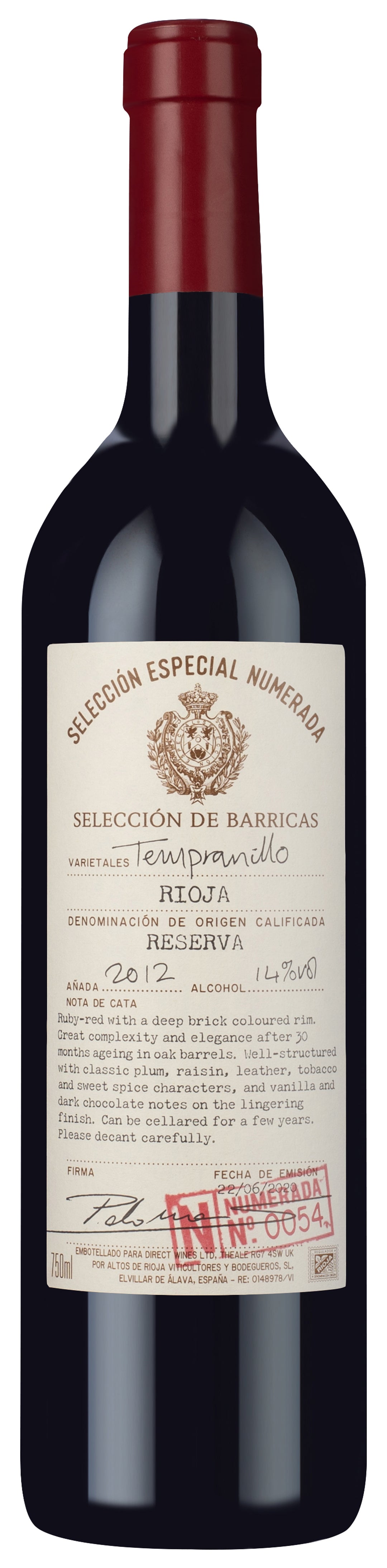 Selección Especial Numerada 54 Reserva 2012