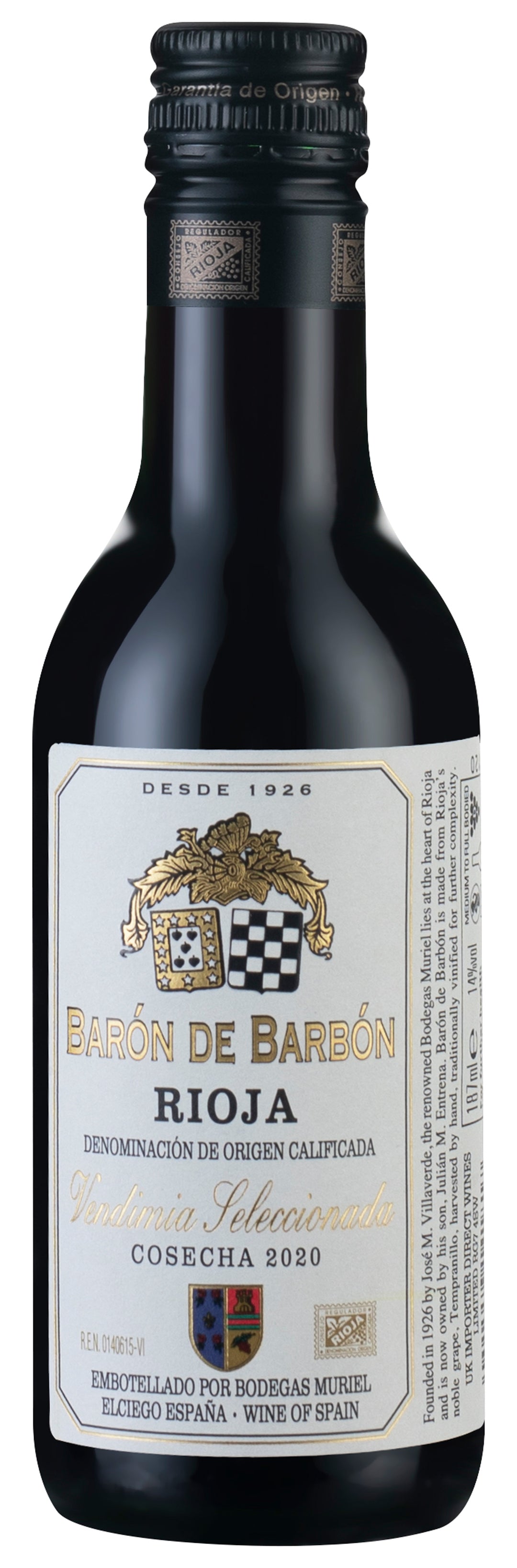Barón de Barbón Oak Aged Rioja (187ml) 2020