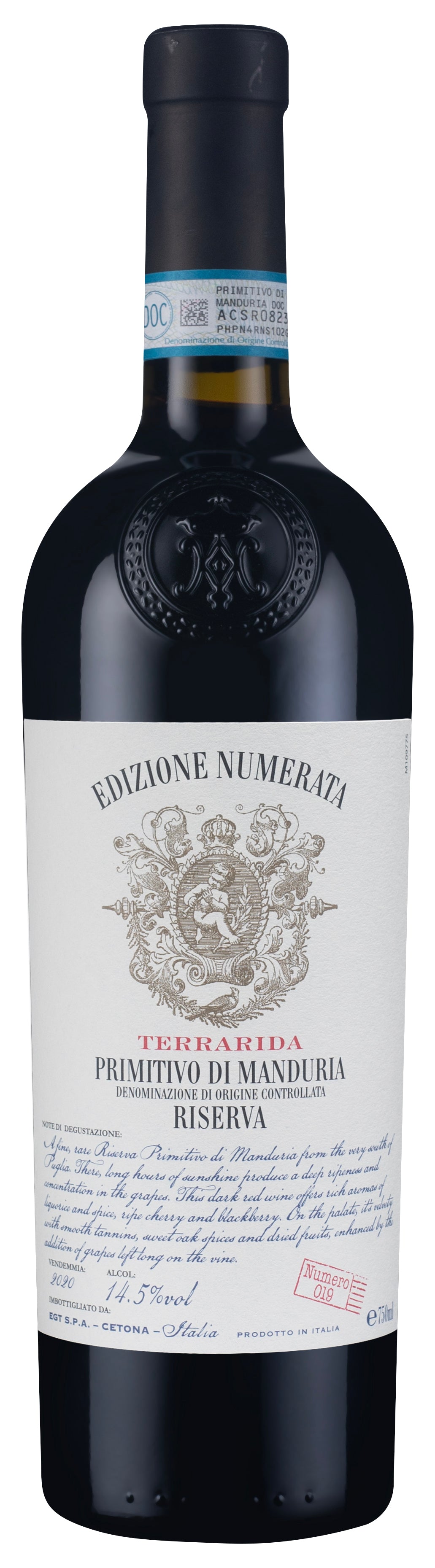 Edizione Numerata Numero 19 Primitivo di Manduria Riserva 2020
