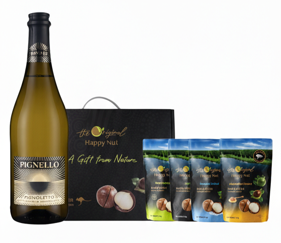 【清爽果韻饗禮】Pignello Pignoletto Frizzante × 澳洲夏威夷豆禮盒