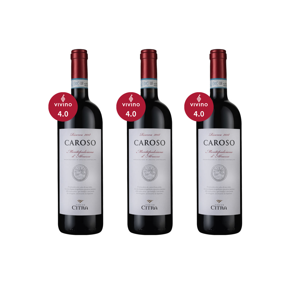 珍藏級別醉人陳釀 Caroso Montepulciano Riserva 2018 3瓶