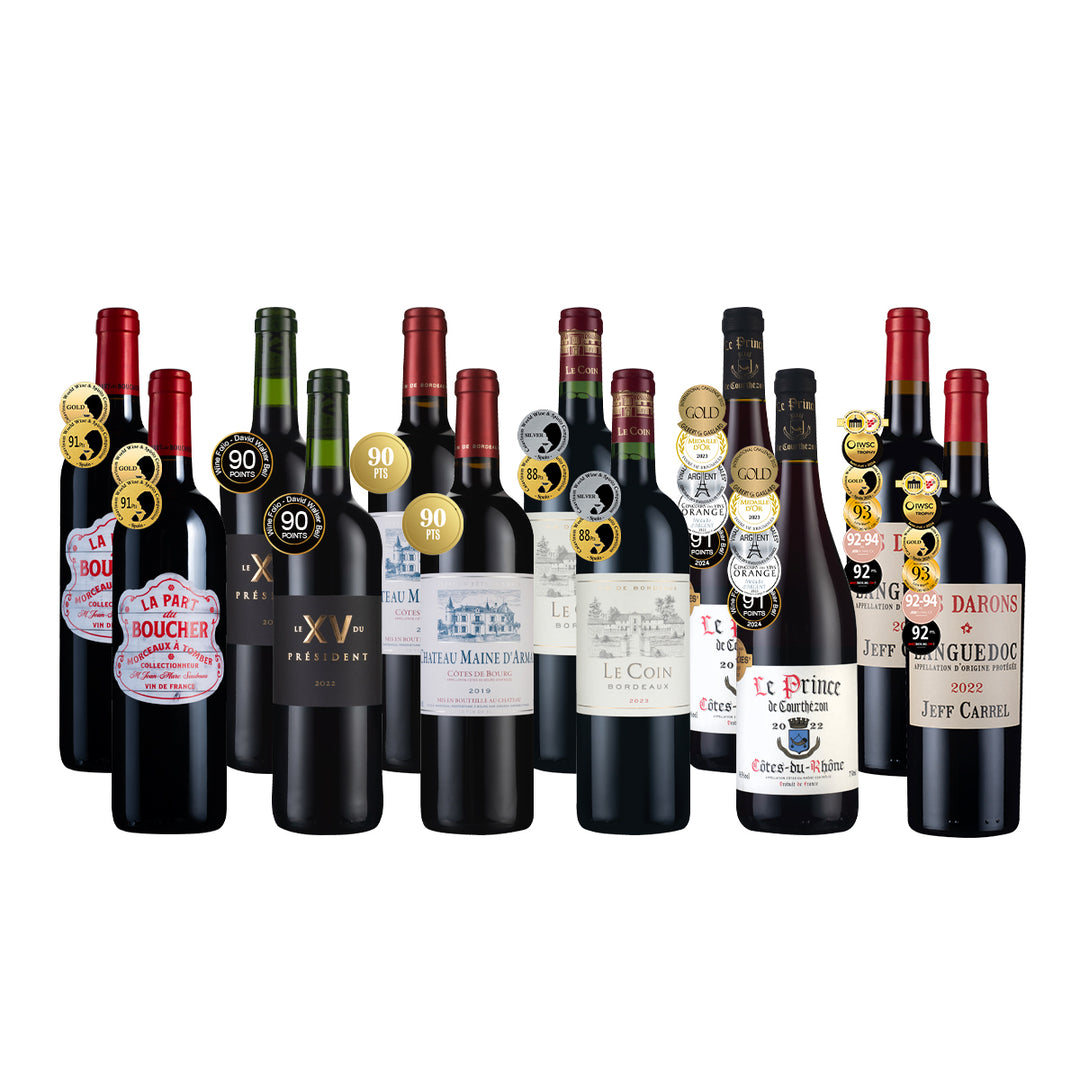 法國高分紅酒選12瓶+長榮航空獎勵哩程1000哩