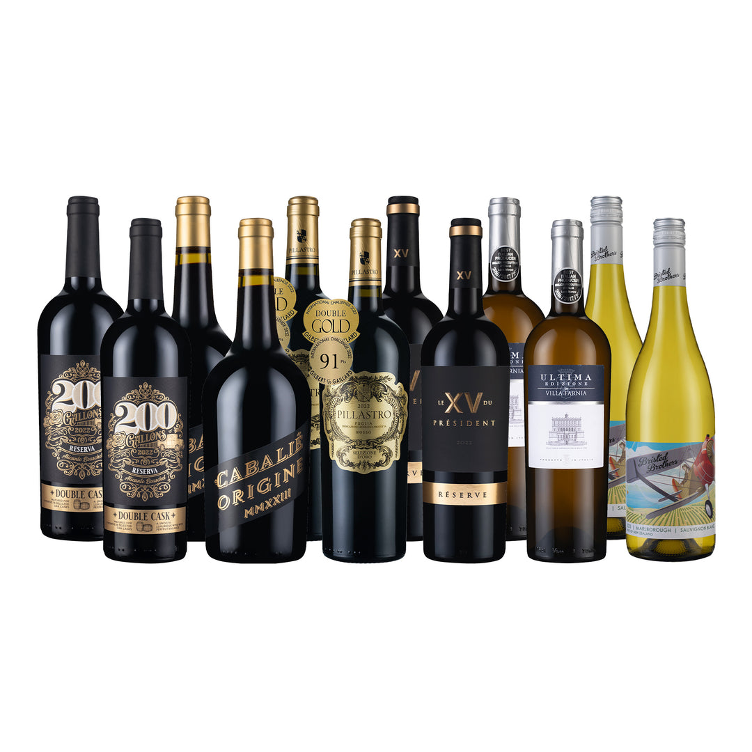 Vivino 4星以上紅白酒組12瓶