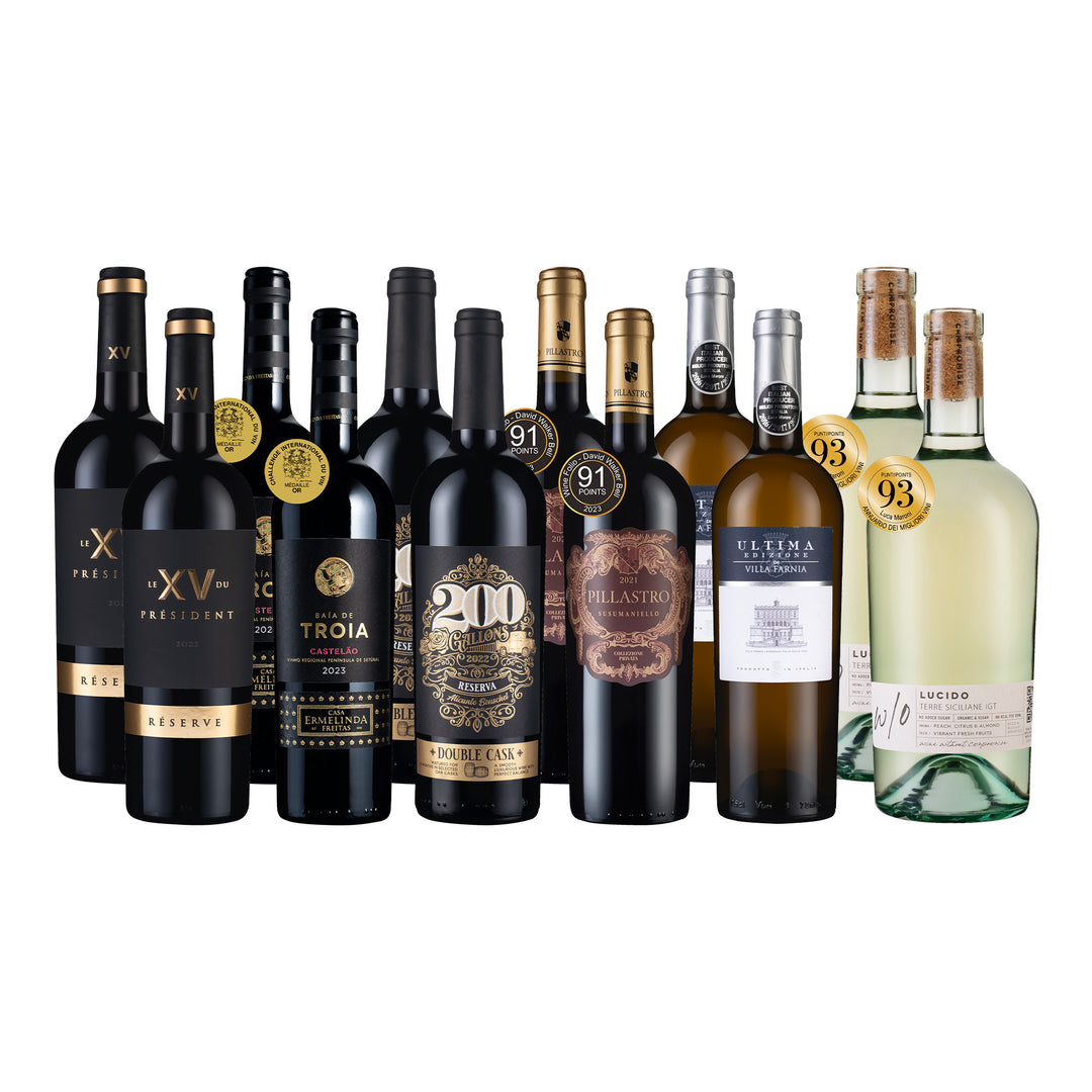 【商周專享2】 Vivino 4.0+ 紅白酒組 12瓶