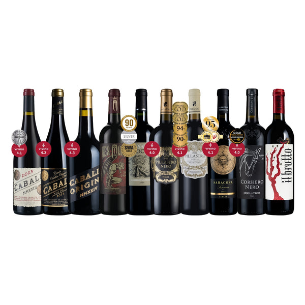雙十十大人氣酒王紅酒10瓶組