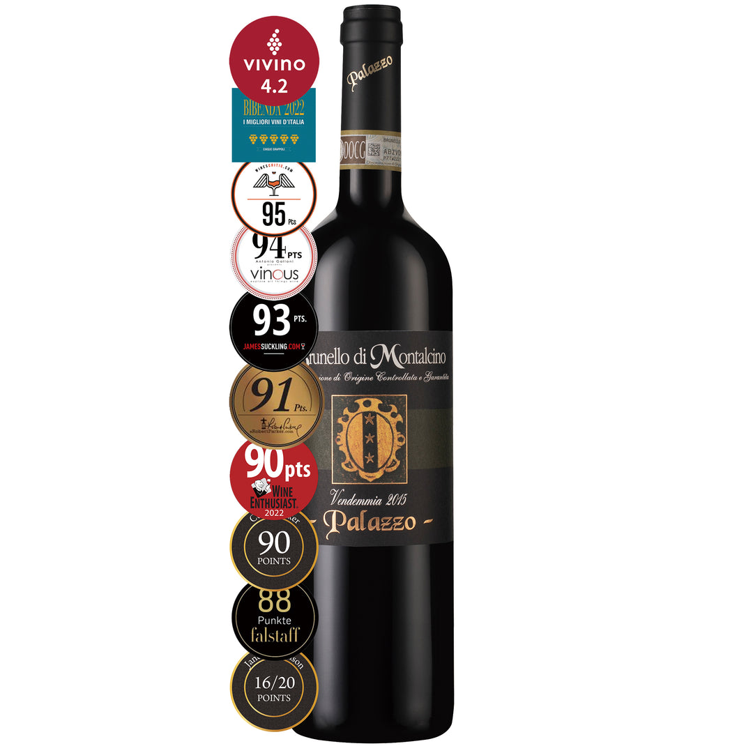【葡萄酒顧問推薦】頂級精選 JS93分 及 RP91分 Palazzo Brunello di Montalcino 2015 乙瓶（限量少量現貨）