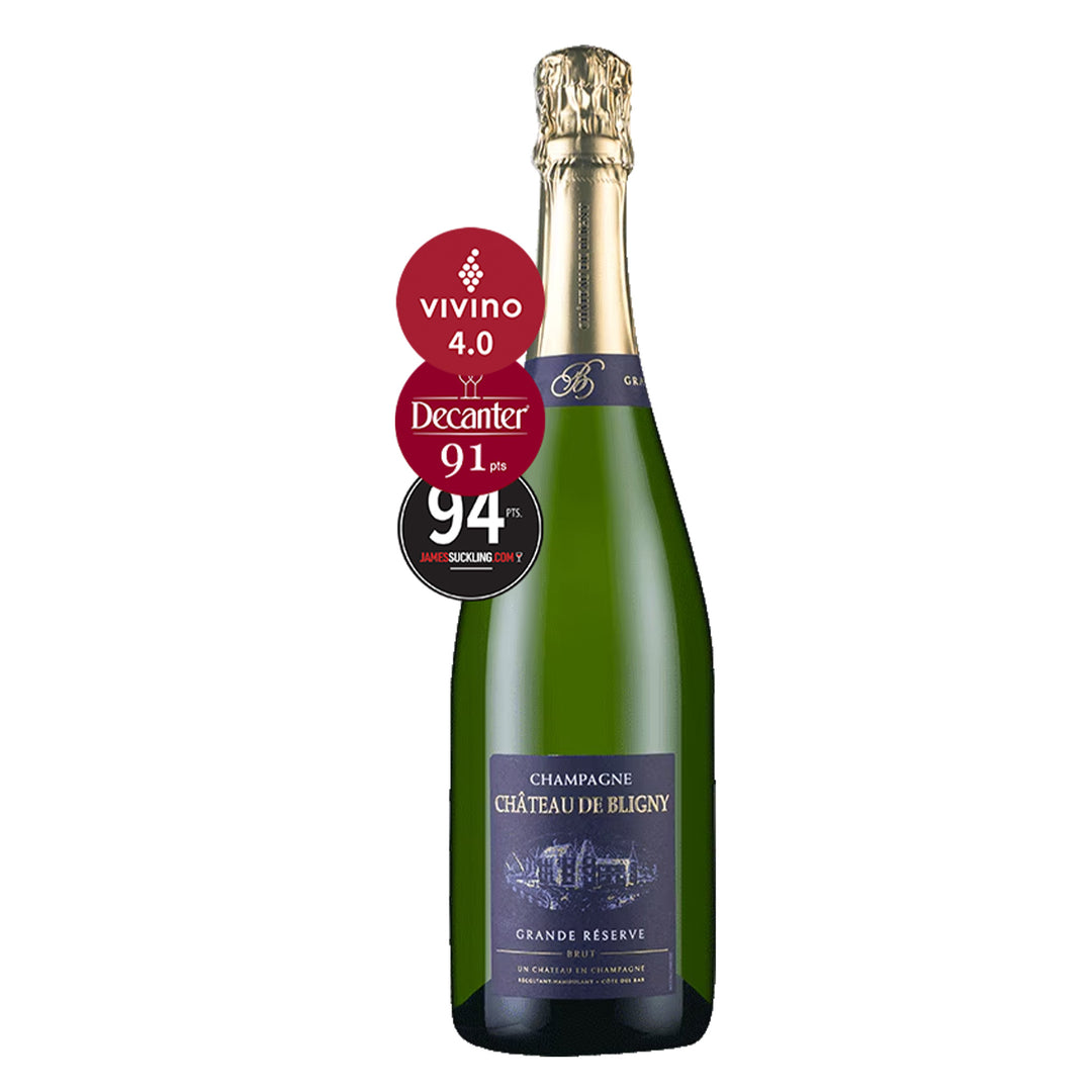 【商周專享】超值加購VIVINO 4 星94 高分法國高級香檳乙瓶 Champagne Château de Bligny Grande Réserve NV