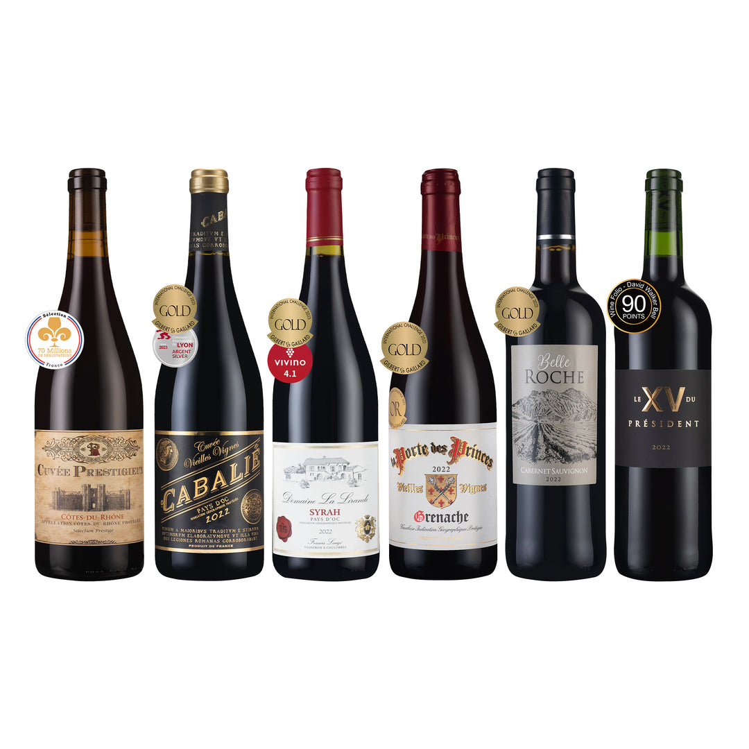 法蘭西奪獎紅酒完美組合6瓶組【$3,788 + 🅟100 樂事金】
