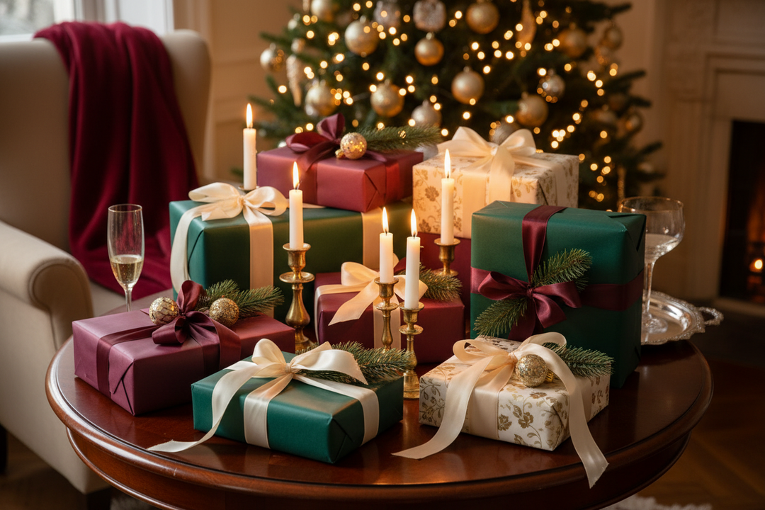 no need to show the wine, just portray the idea of gift giving